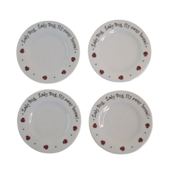 Schylling Childs Miniature Tea Set Ladybug Fly Away Home Collectible White Red - Picture 3 of 11